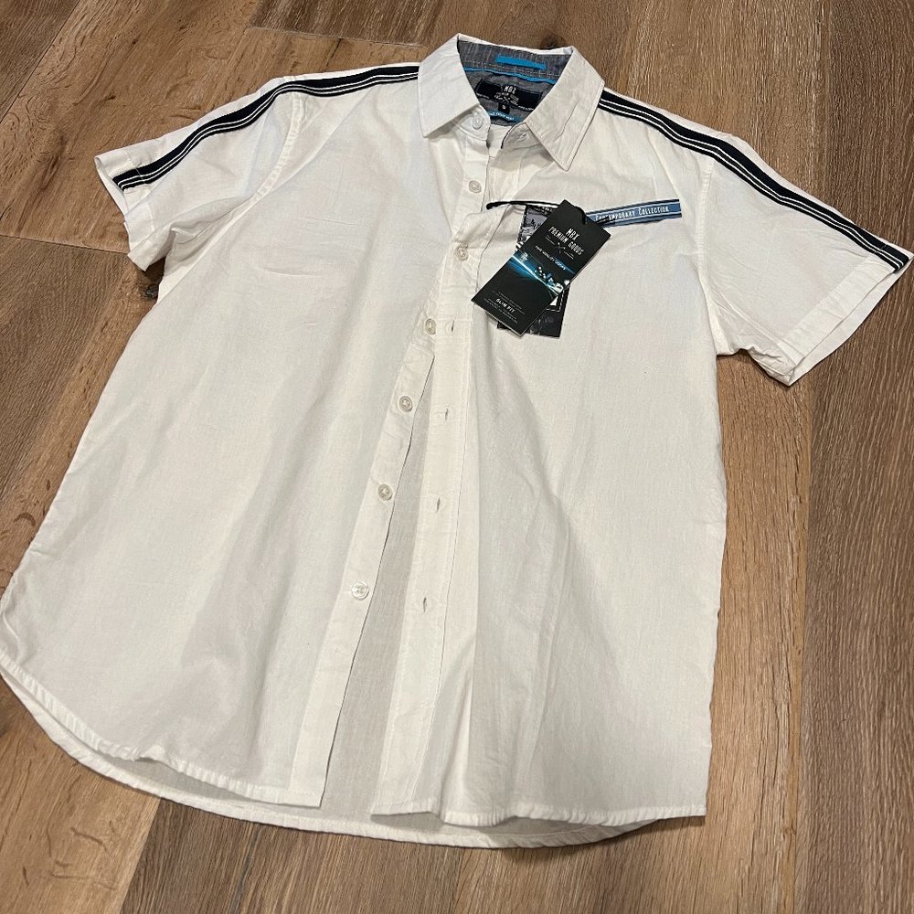 Boys Youth Short Sleeve Button Cotton Shirt by MBX Size S